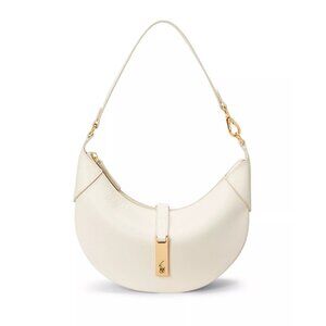 V-184. Polo Ralph Lauren Polo ID Leather Mini Shoulder Bag Ivory
